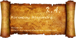 Korompay Alexandra névjegykártya