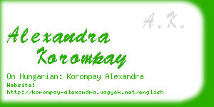 alexandra korompay business card